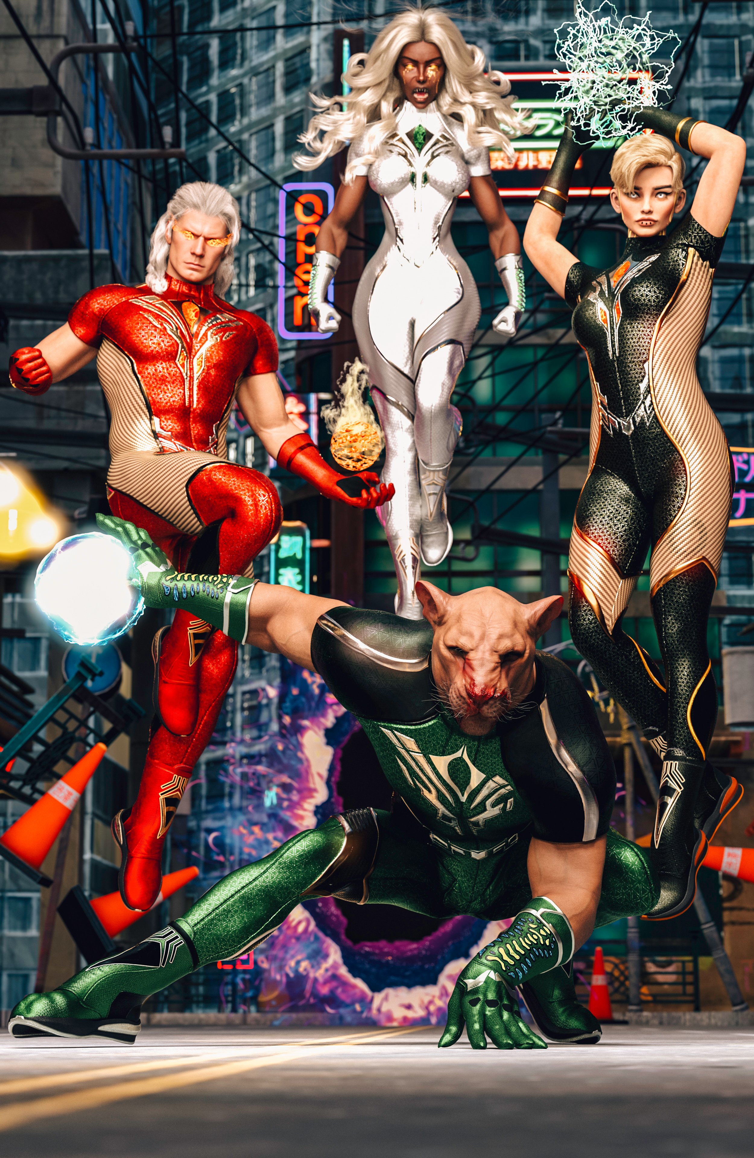 Alpha Force Heroes Outfit and Powers Mega Set for Genesis 9