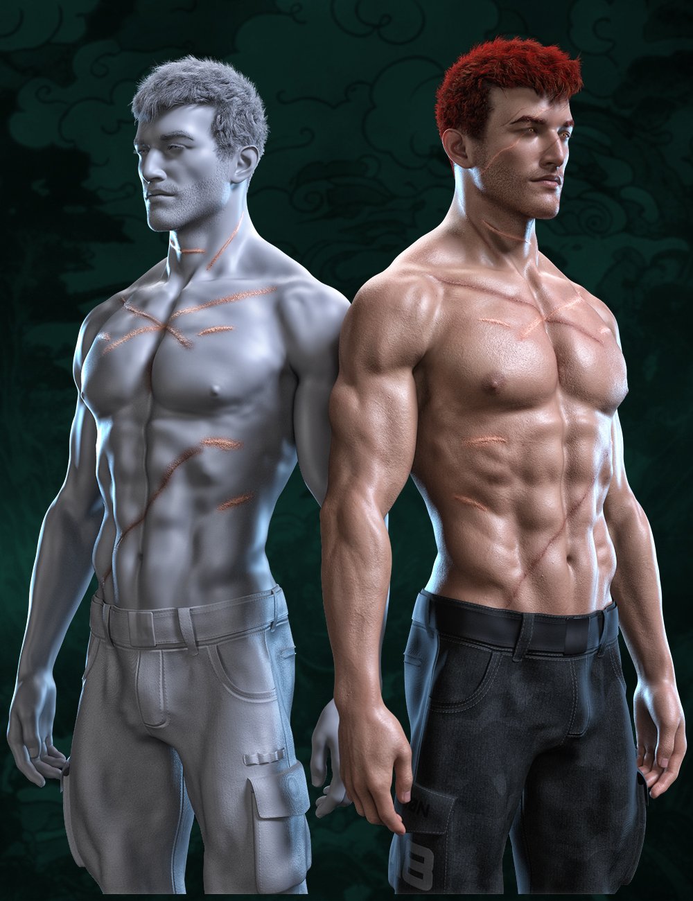 FPE HD Body Scars for Genesis 9 by: FenixPhoenixEsid, 3D Models by Daz 3D