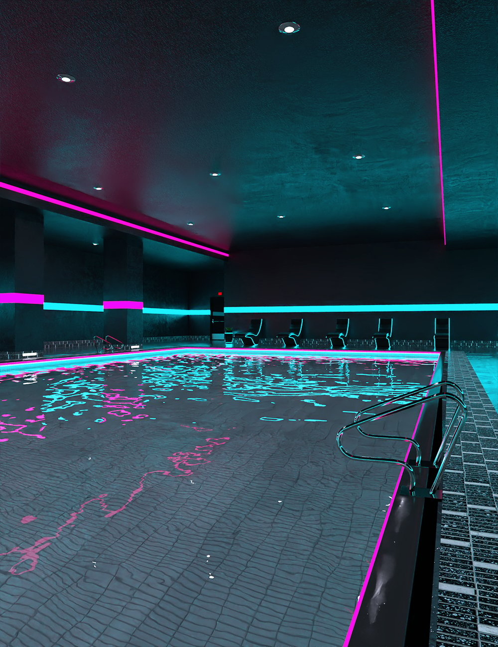 FH Neon Pool Interior by: Foxhound, 3D Models by Daz 3D
