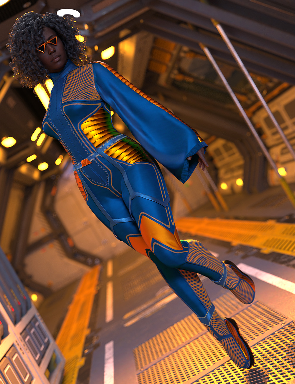 dForce Pipistrelle Sci-Fi Outfit for Genesis 9 by: ForbiddenWhispersLyrra Madril, 3D Models by Daz 3D