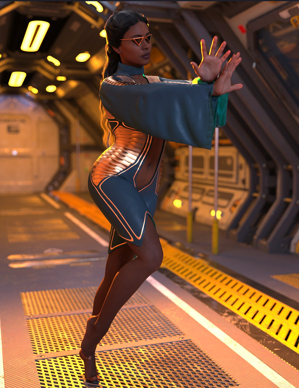 dForce Pipistrelle Sci-Fi Outfit for Genesis 9 | Daz 3D