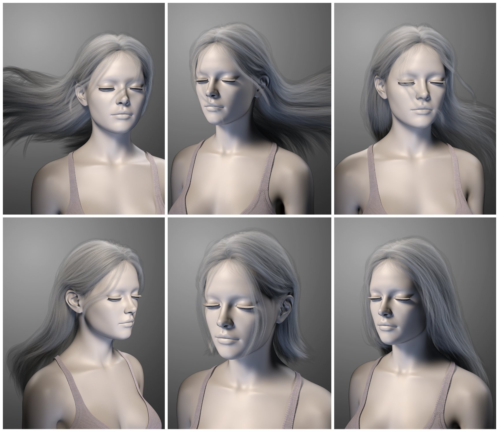 FE Long Gentle Hair for Genesis 9 | Daz 3D