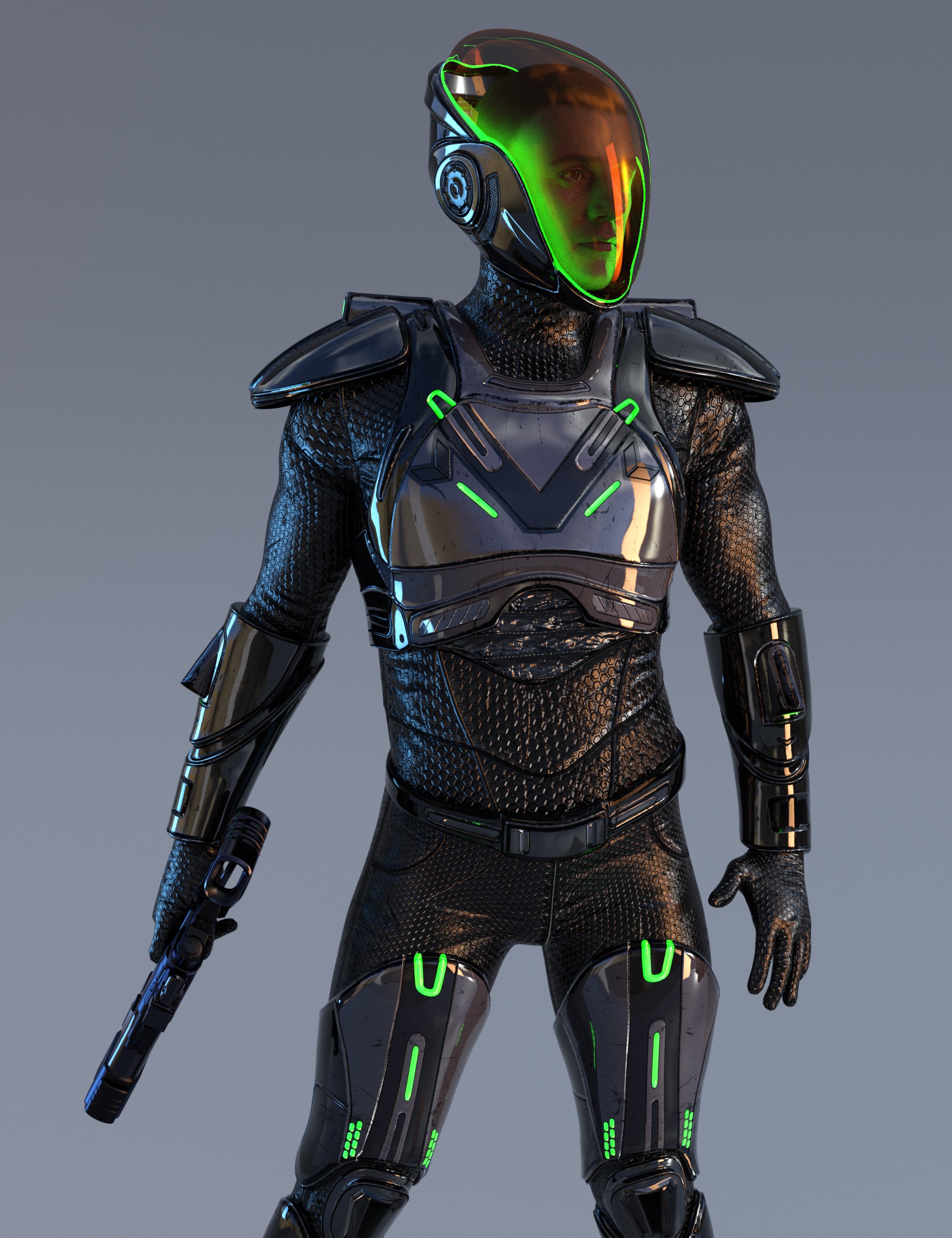 Sci-Fi Guard Outfit for Genesis 9 by: Demian, 3D Models by Daz 3D