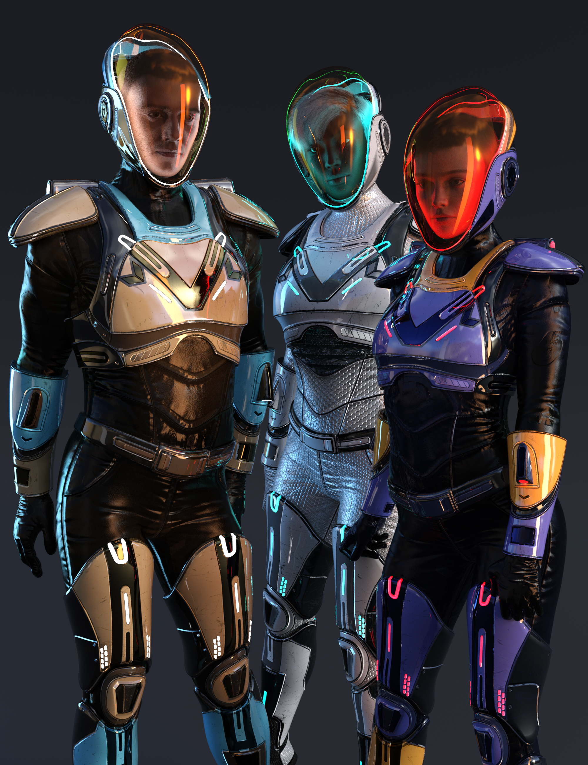 Texture Expansion for Sci-Fi Guard Outfit for Genesis 9 by: Demian, 3D Models by Daz 3D