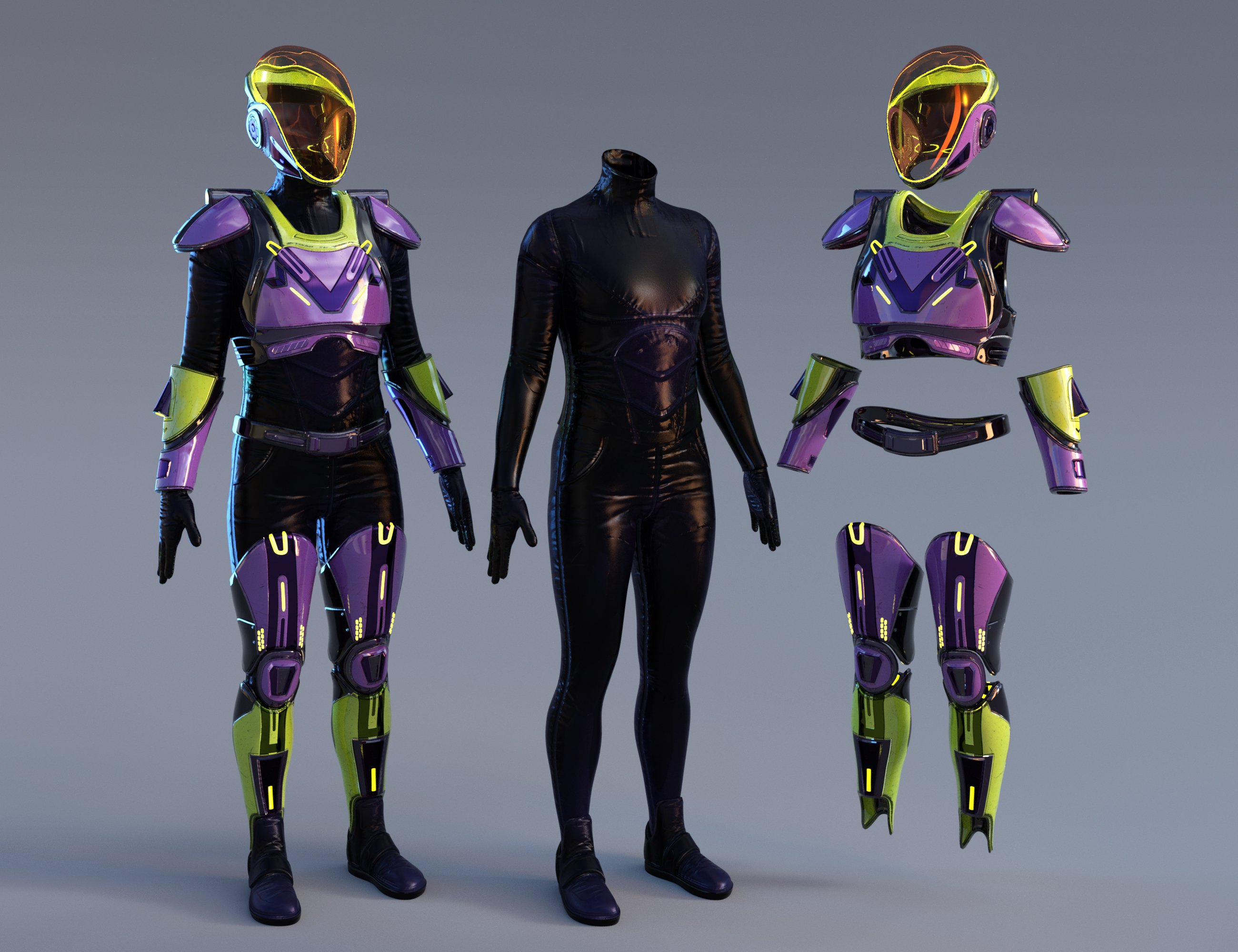 Texture Expansion for Sci-Fi Guard Outfit for Genesis 9 | Daz 3D