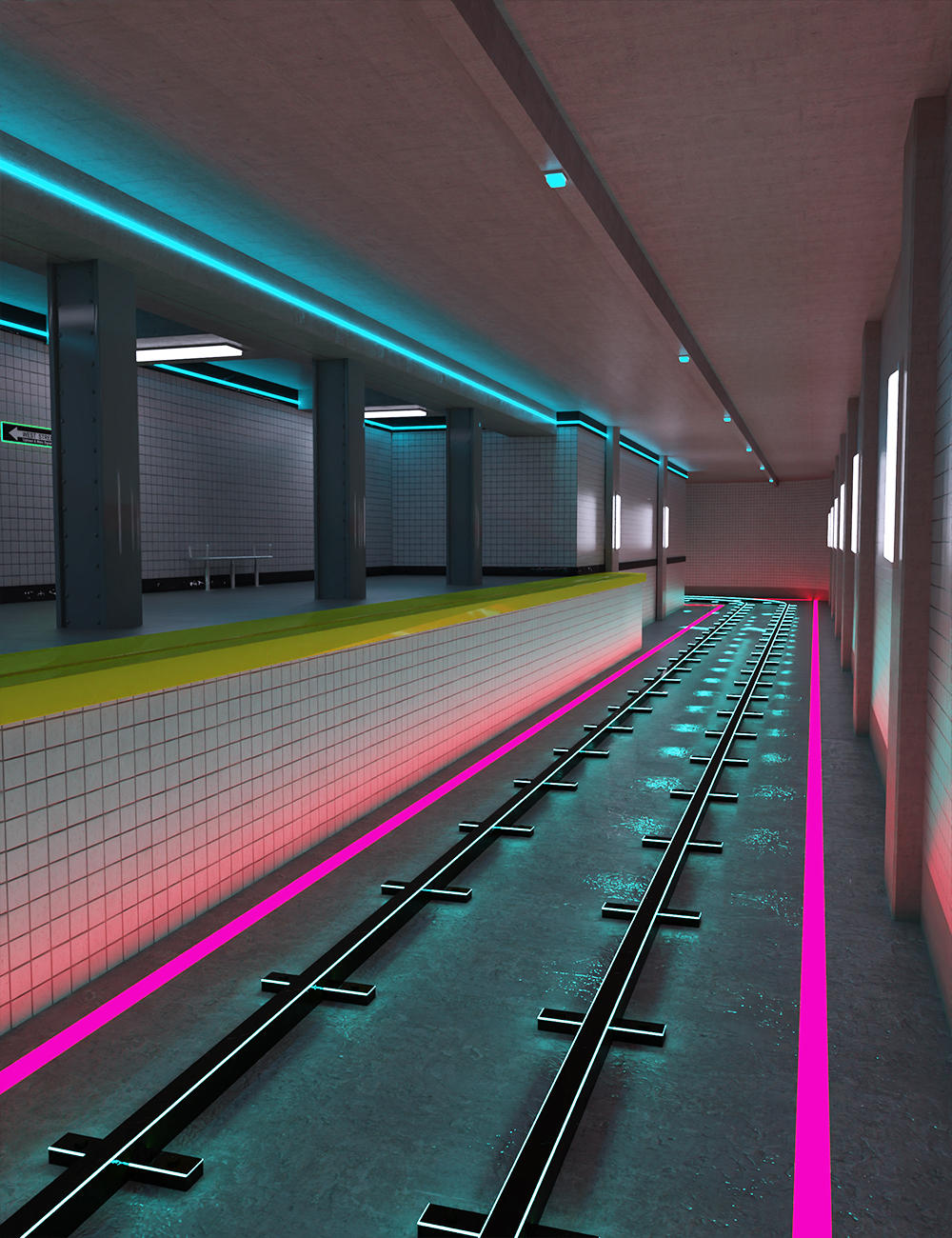 FH Neon Subway Vignette by: , 3D Models by Daz 3D