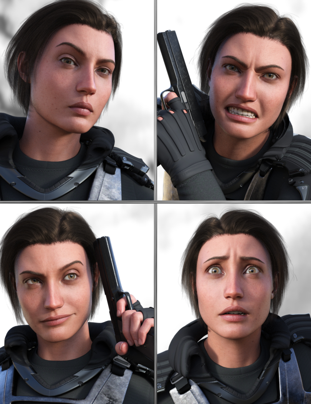 JW Brave Heart Expressions for Kara 9 by: JWolf, 3D Models by Daz 3D