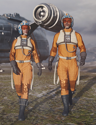 dForce Sci-Fi Pilot Suit for Genesis 9 Rebel Texture Add-On