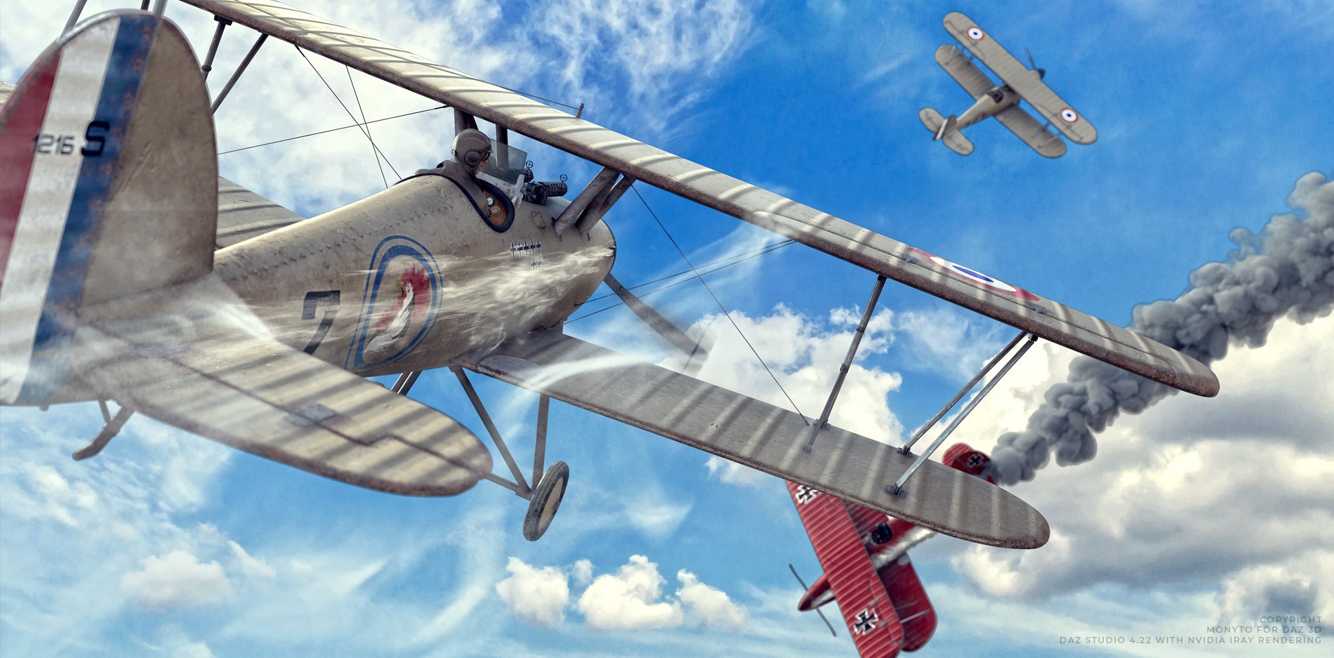 Biplane Hawker Fury | Daz 3D