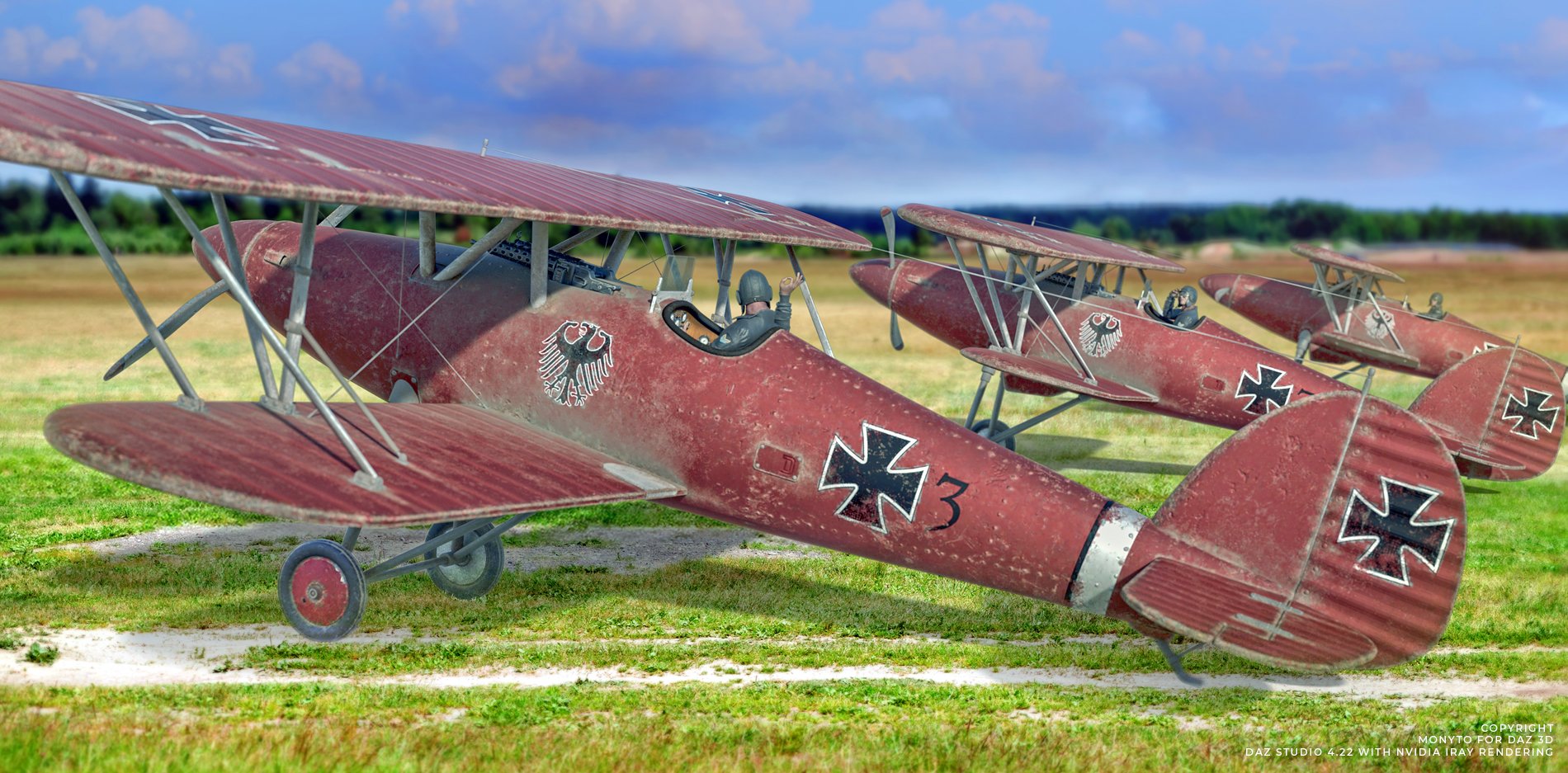 Biplane Hawker Fury | Daz 3D