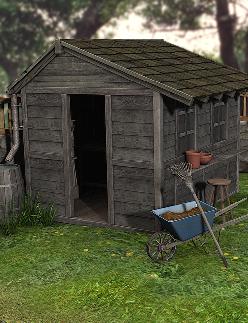 Potting Shed and Tools by: , 3D Models by Daz 3D