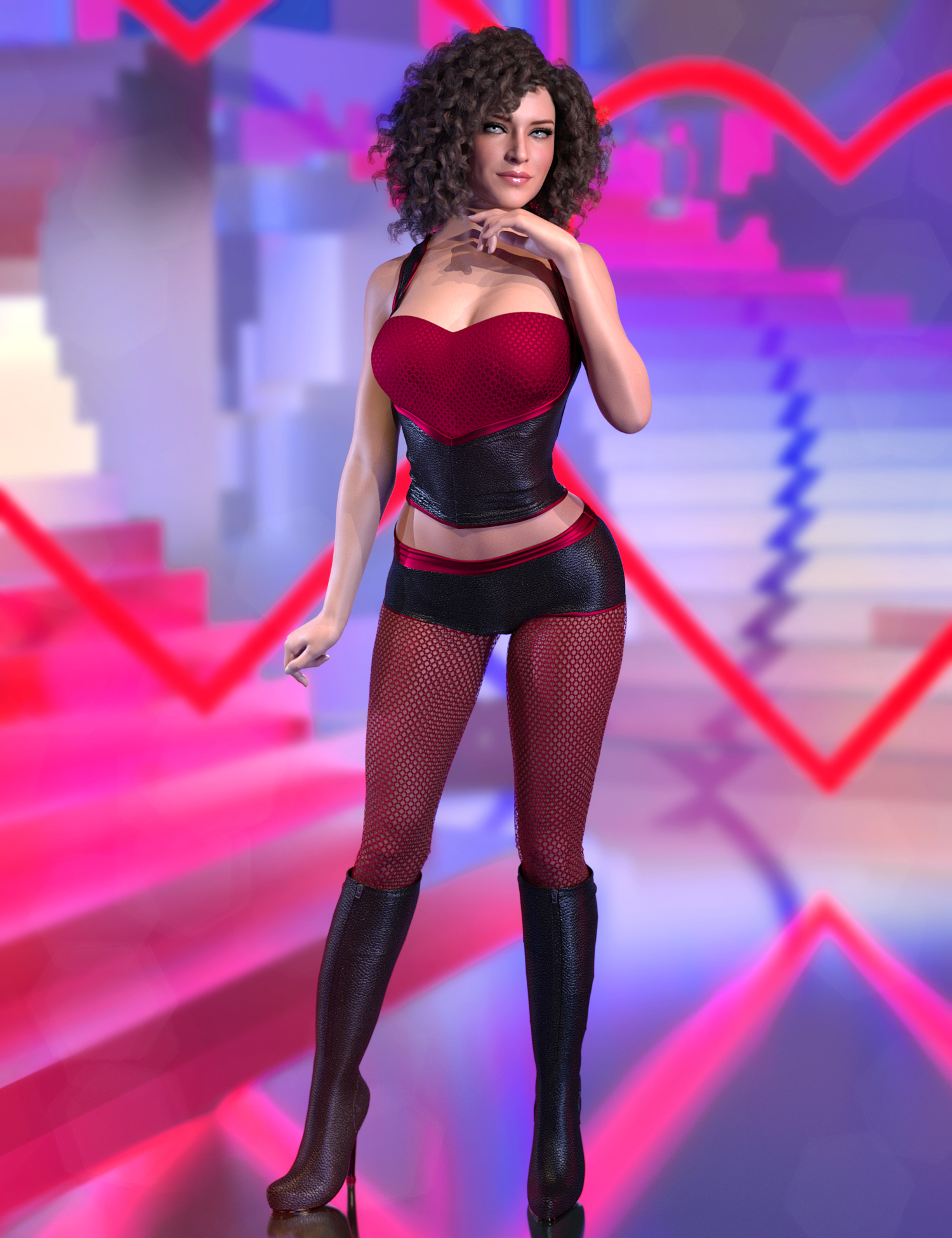 dForce Esperanza Outfit for Genesis 9 and 8.1 Female by: 4blueyesbucketload3d, 3D Models by Daz 3D