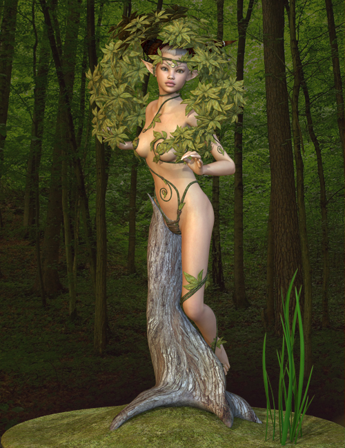 Forest Dryad for V4 by: MadaThorneSarsa, 3D Models by Daz 3D