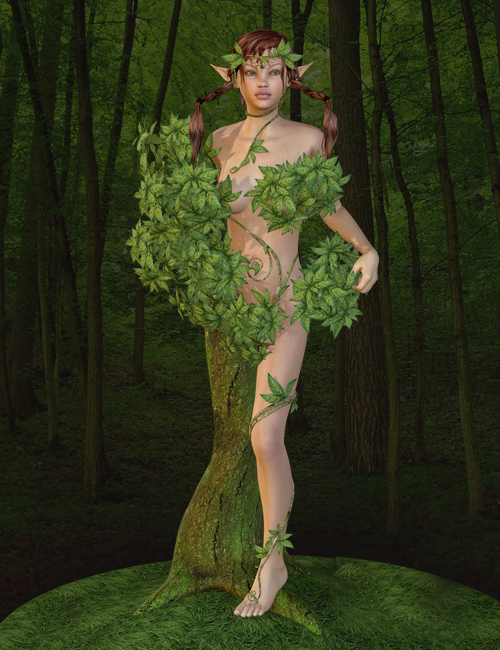 Forest Dryad for V4 by: MadaThorneSarsa, 3D Models by Daz 3D