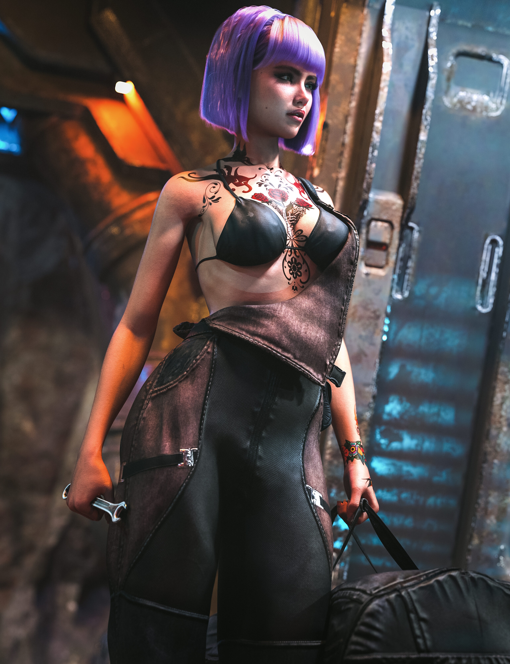 dForce Salvage Tech Outfit for Genesis 9 by: Barbara Brundon, 3D Models by Daz 3D