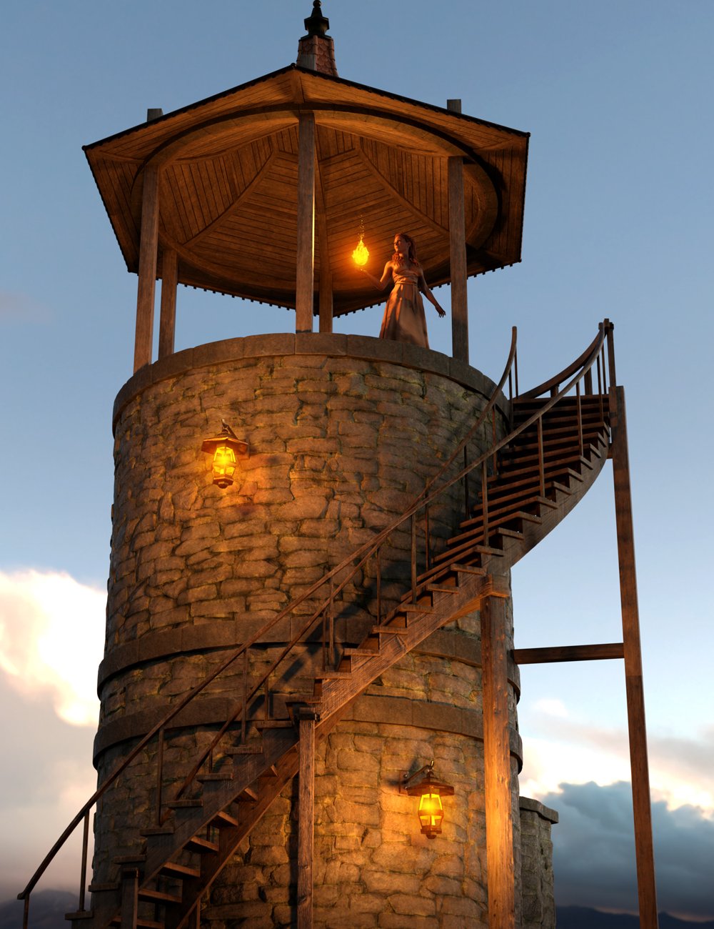 Muelsfell Modular Wizard's Tower by: E-Arkham, 3D Models by Daz 3D