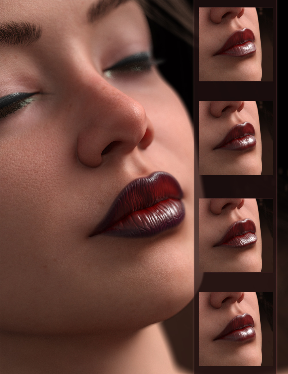 Nude Metallics Lipstick Builder Merchant Resource for Genesis 9 by: ForbiddenWhispers, 3D Models by Daz 3D