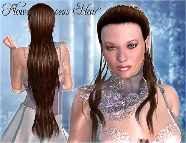 Flower Princess Hair Flower Princess Hair by: Valea, 3D Models by Daz 3D