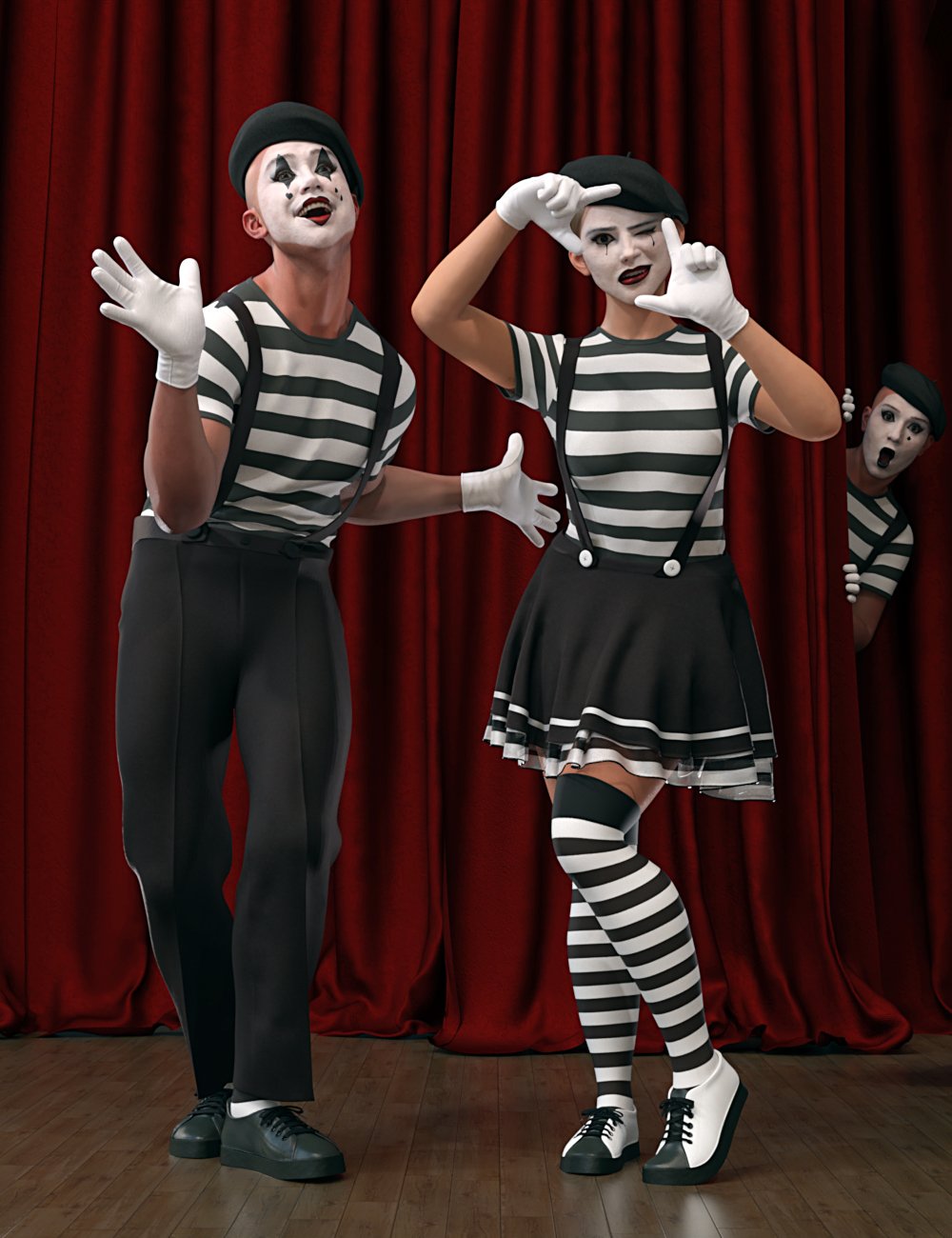 dForce Mime Artist for Genesis 9 by: Protozoon, 3D Models by Daz 3D