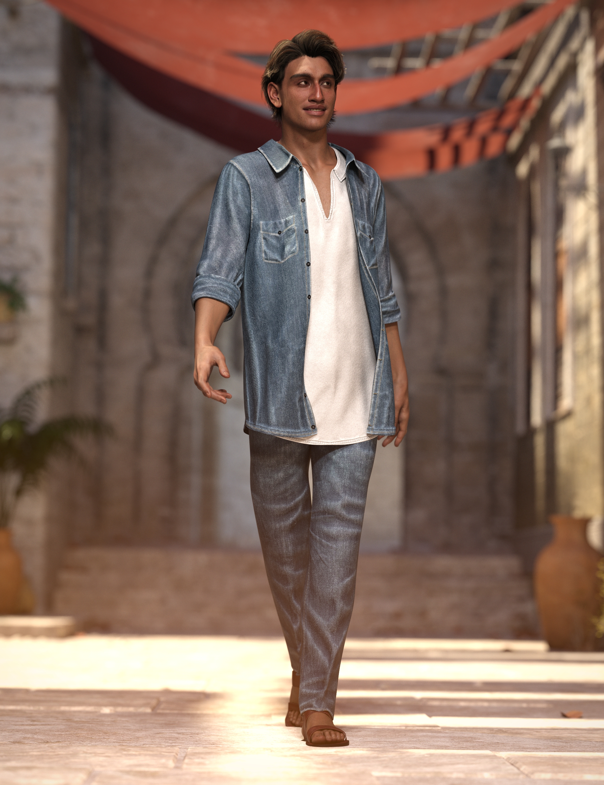 dForce Canadian Tuxedo Outfit for Genesis 9 by: Barbara BrundonUmblefugly, 3D Models by Daz 3D