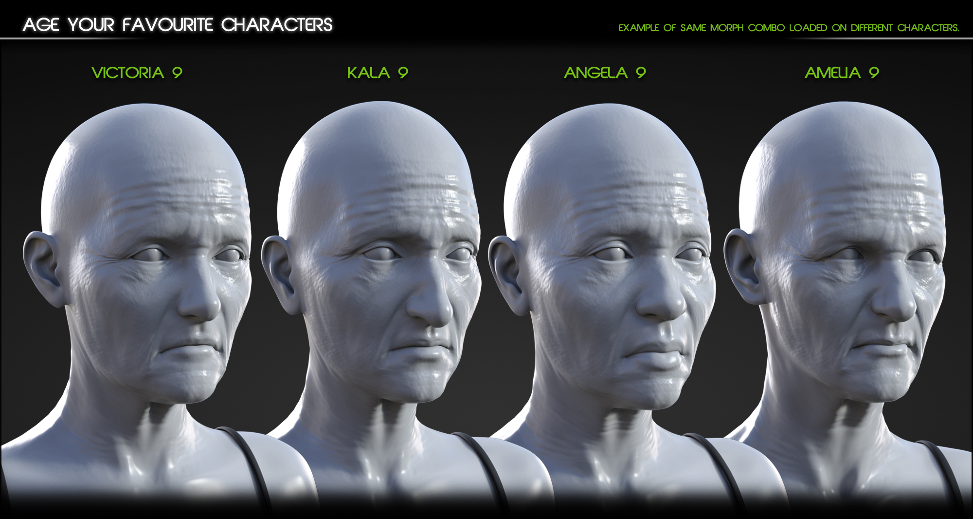 Aging Morphs for Genesis 9 | Daz 3D