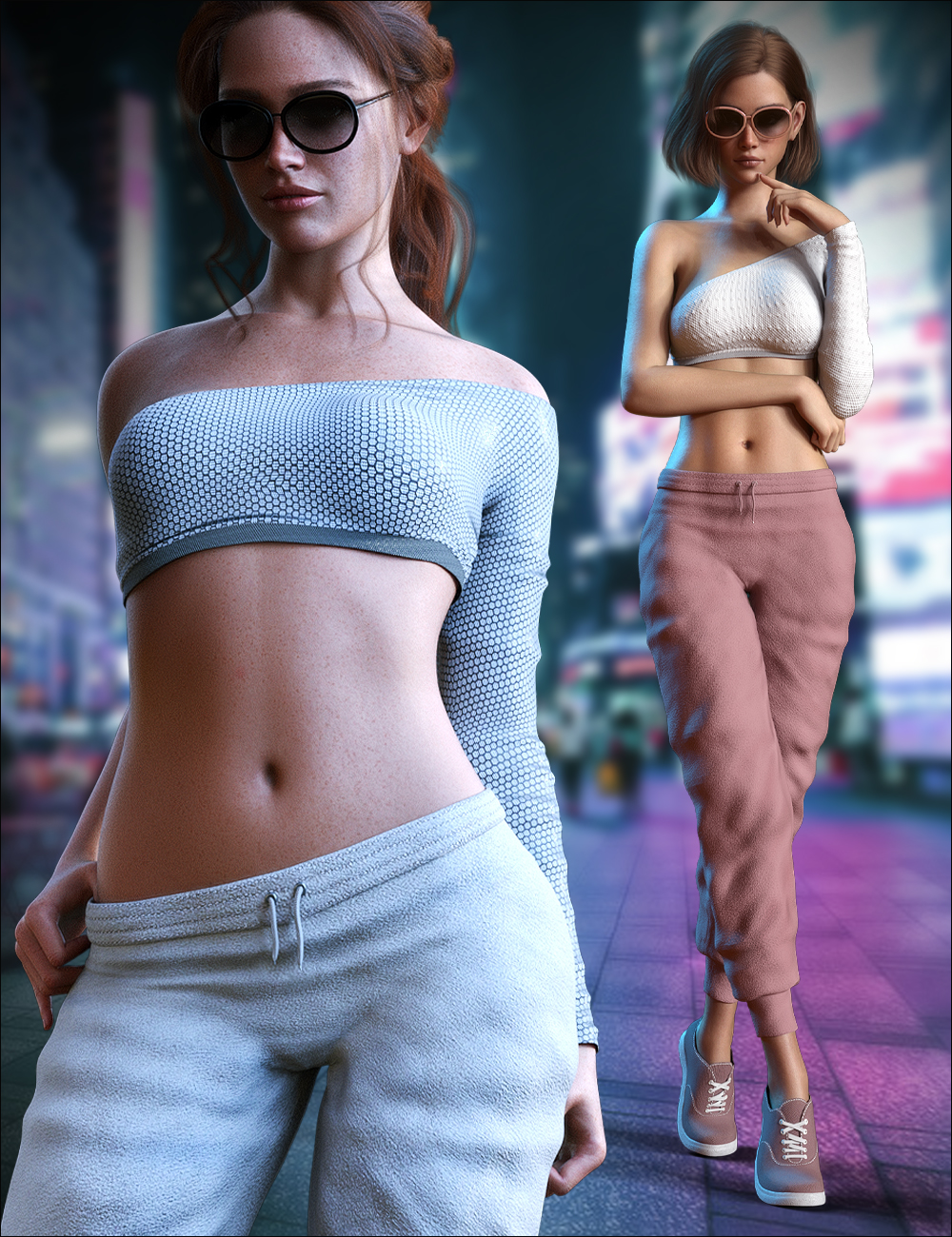 Street Style NYC Outfit Set for Genesis 9 by: MytilusProShot, 3D Models by Daz 3D