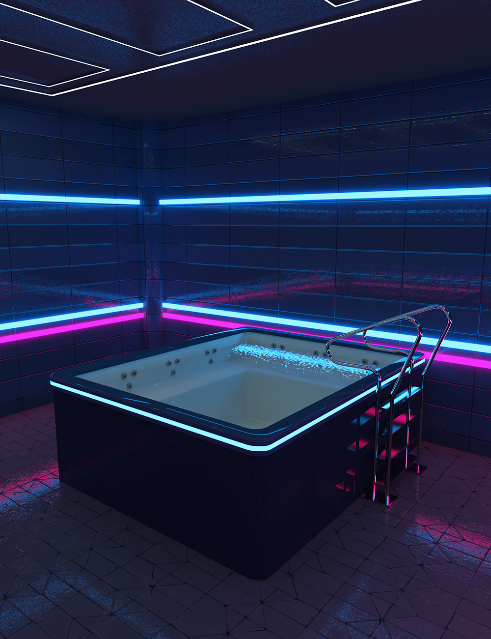 FH Neon Hot Tub by: , 3D Models by Daz 3D