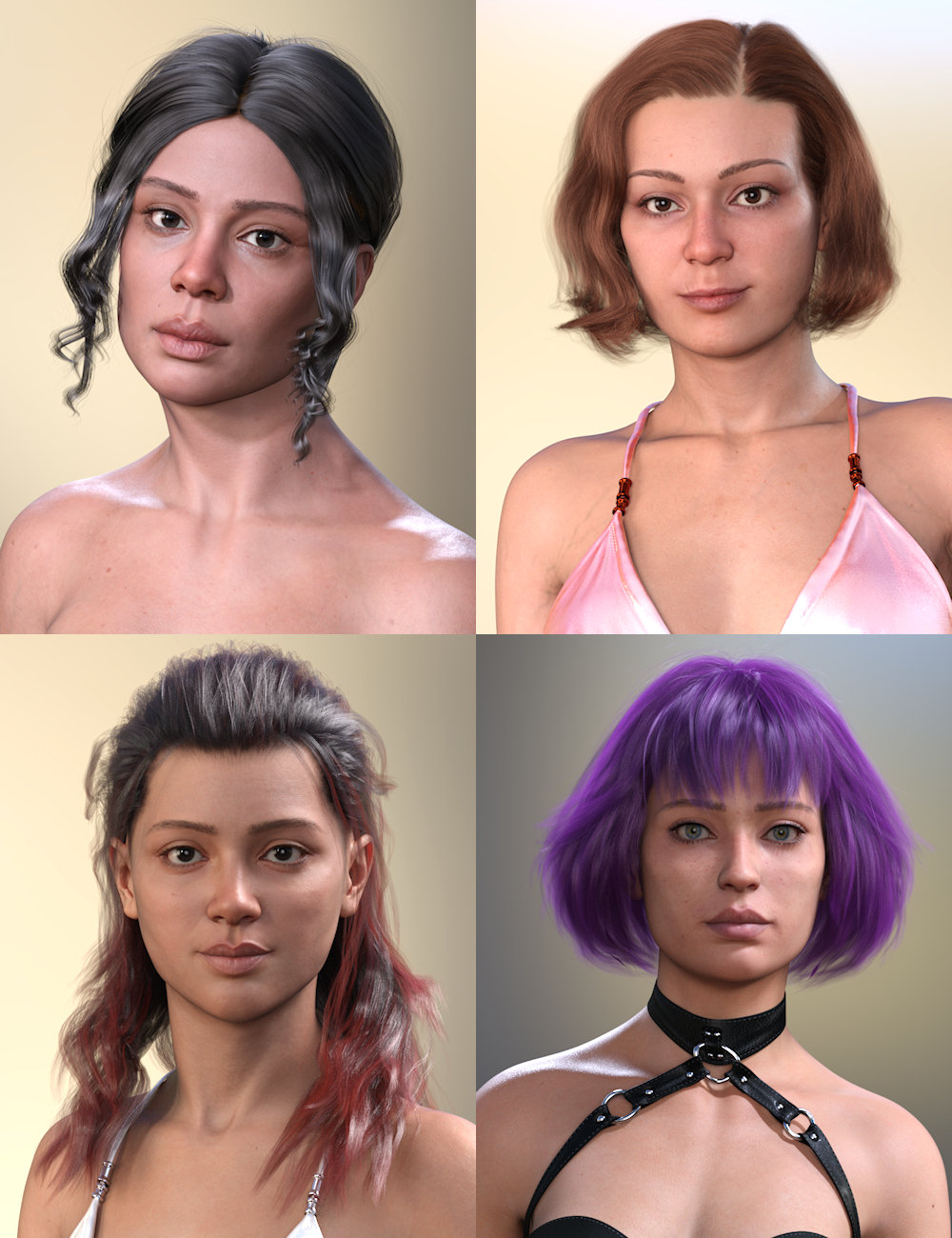 AQ Feminine Shapes For Genesis 9 by: Aquarius, 3D Models by Daz 3D