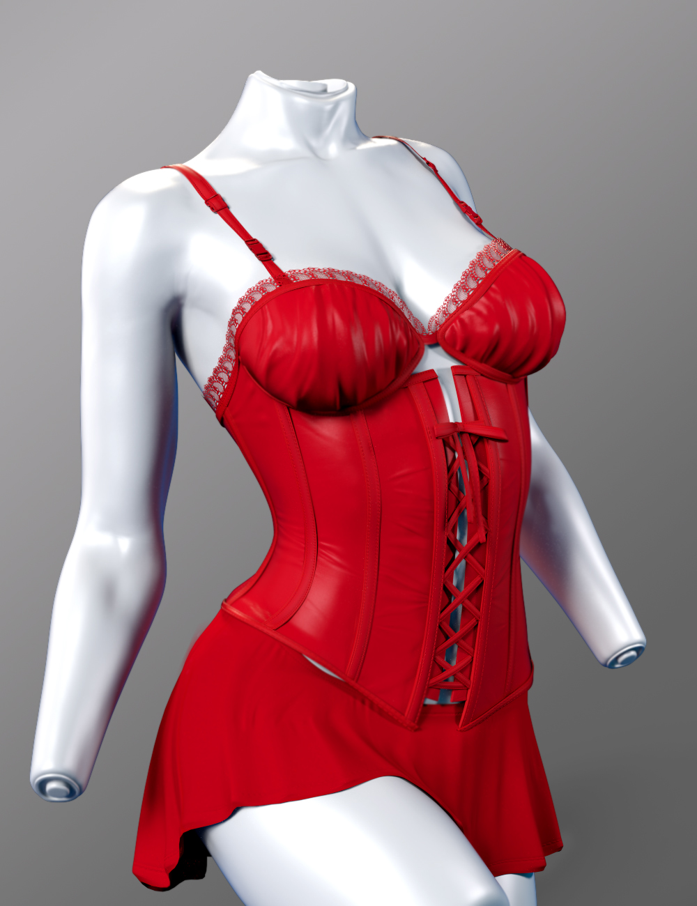 dForce X-Fashion Flirty Corset for Genesis 9 by: xtrart-3d, 3D Models by Daz 3D