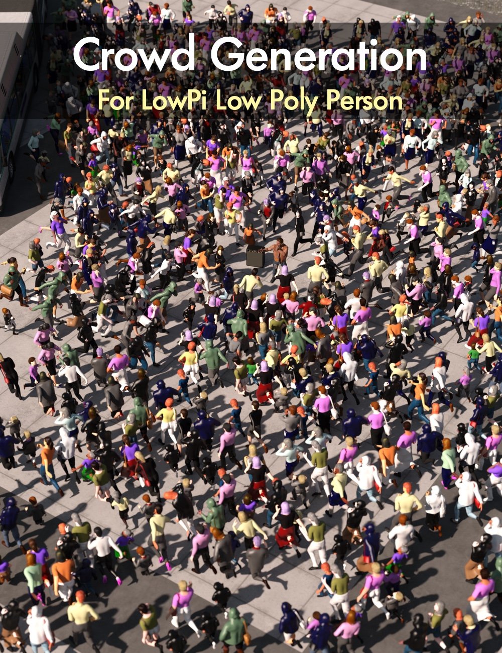 Crowd Generation For LM Lowpi Lowpoly Figure by: Code 66FeralFey, 3D Models by Daz 3D