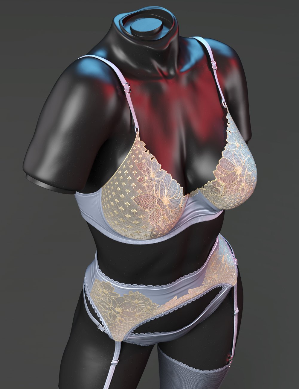 X-Fashion Fame Lingerie Set for Genesis 9 by: xtrart-3d, 3D Models by Daz 3D