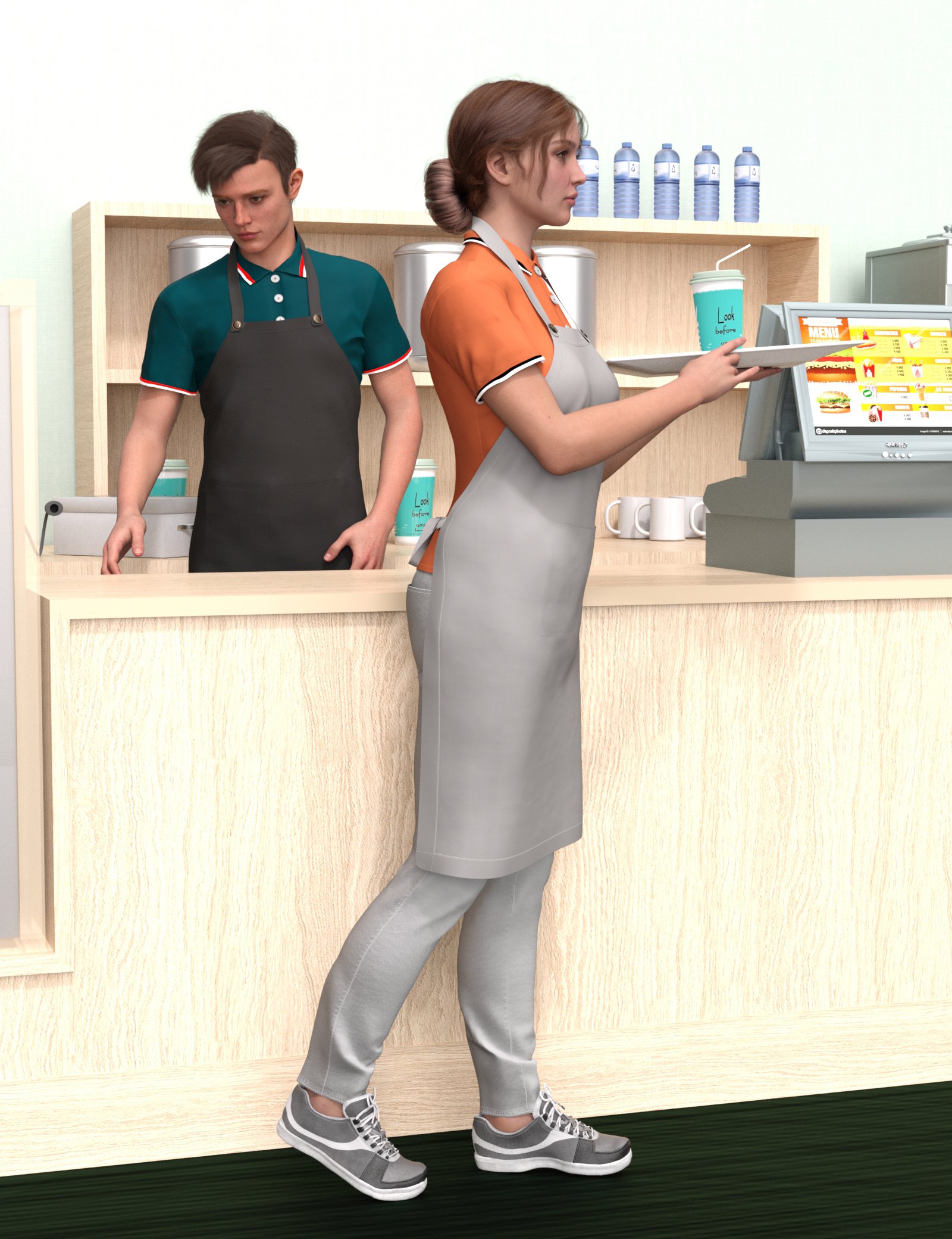 dForce MK Catering Waiter Uniform for Genesis 9