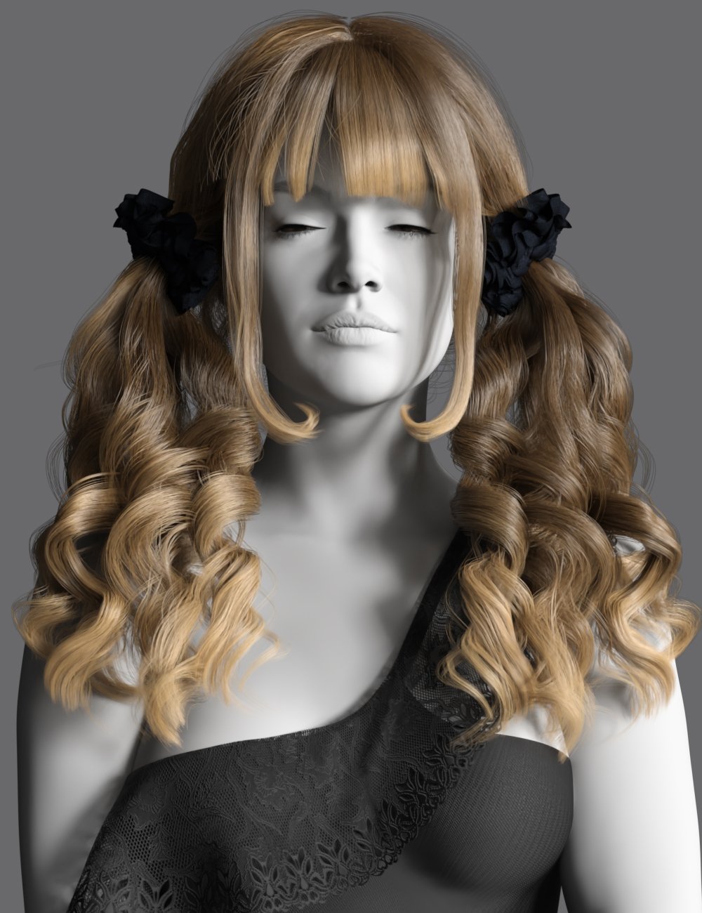 dForce Dokidoki Hair for Genesis 9 by: chevybabe25, 3D Models by Daz 3D