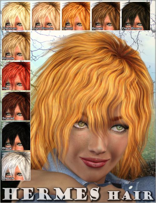Hermes Hair by: 3DreamMairy, 3D Models by Daz 3D