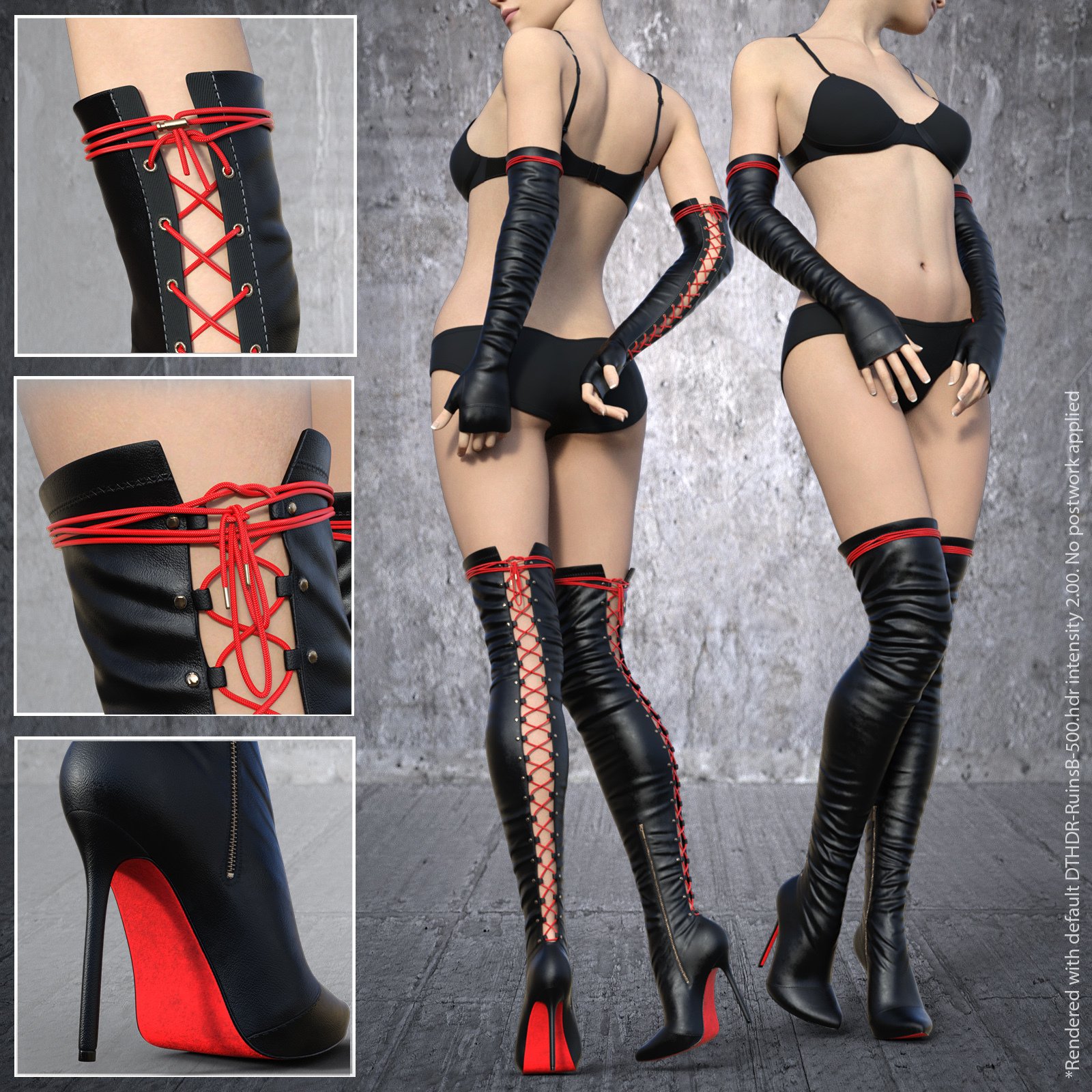 Laceback Gloves and Boots by: devianttuna13, 3D Models by Daz 3D