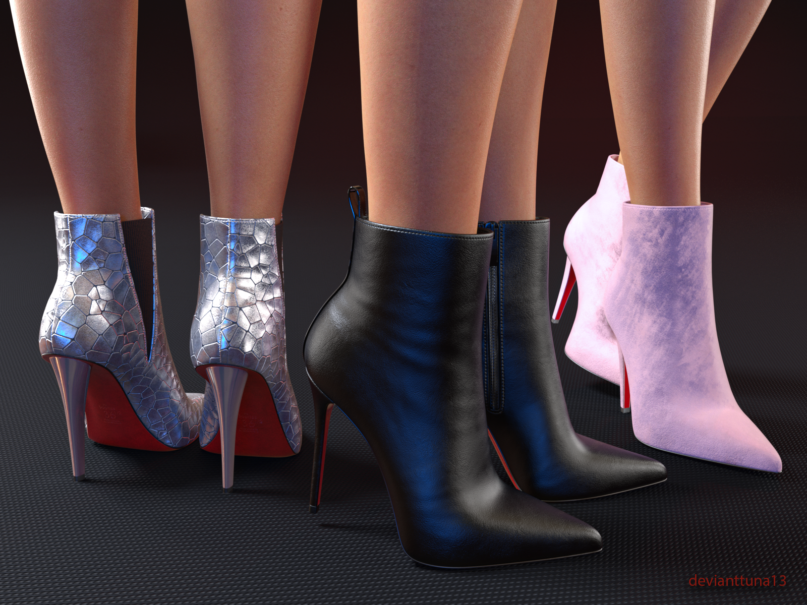 Pointed Toe Ankle Booties for G8F and G9 by: devianttuna13, 3D Models by Daz 3D