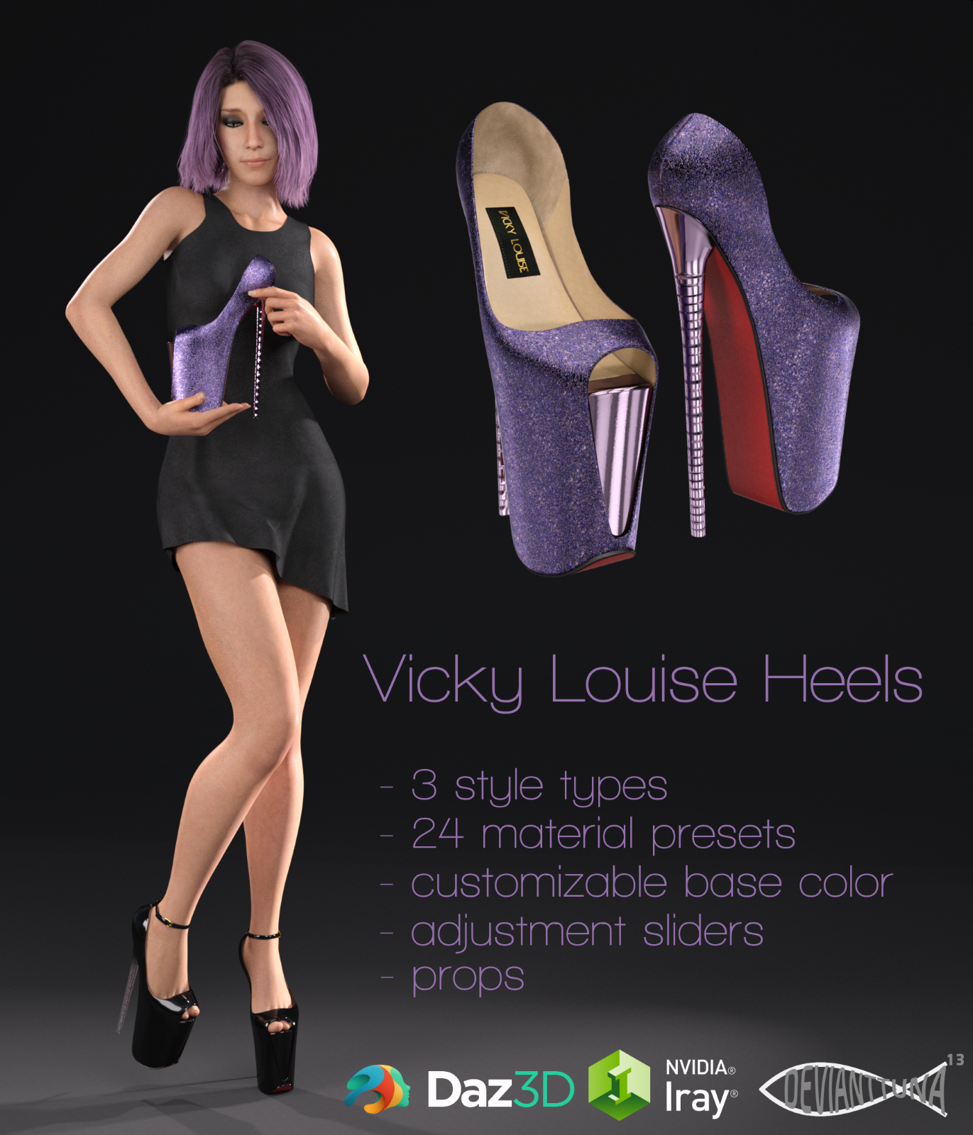 Vicky Louise Heels by: devianttuna13, 3D Models by Daz 3D