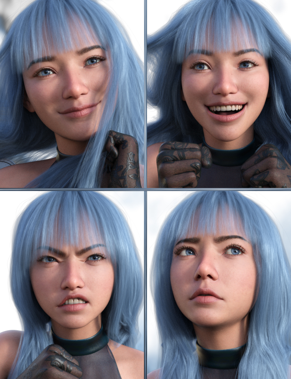 JW Cosplay Expressions for Hanako 9 by: JWolf, 3D Models by Daz 3D