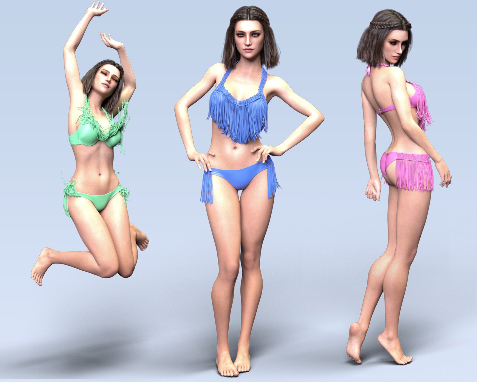 dForce Still Summer Bikini Set for G8F by: devianttuna13, 3D Models by Daz 3D