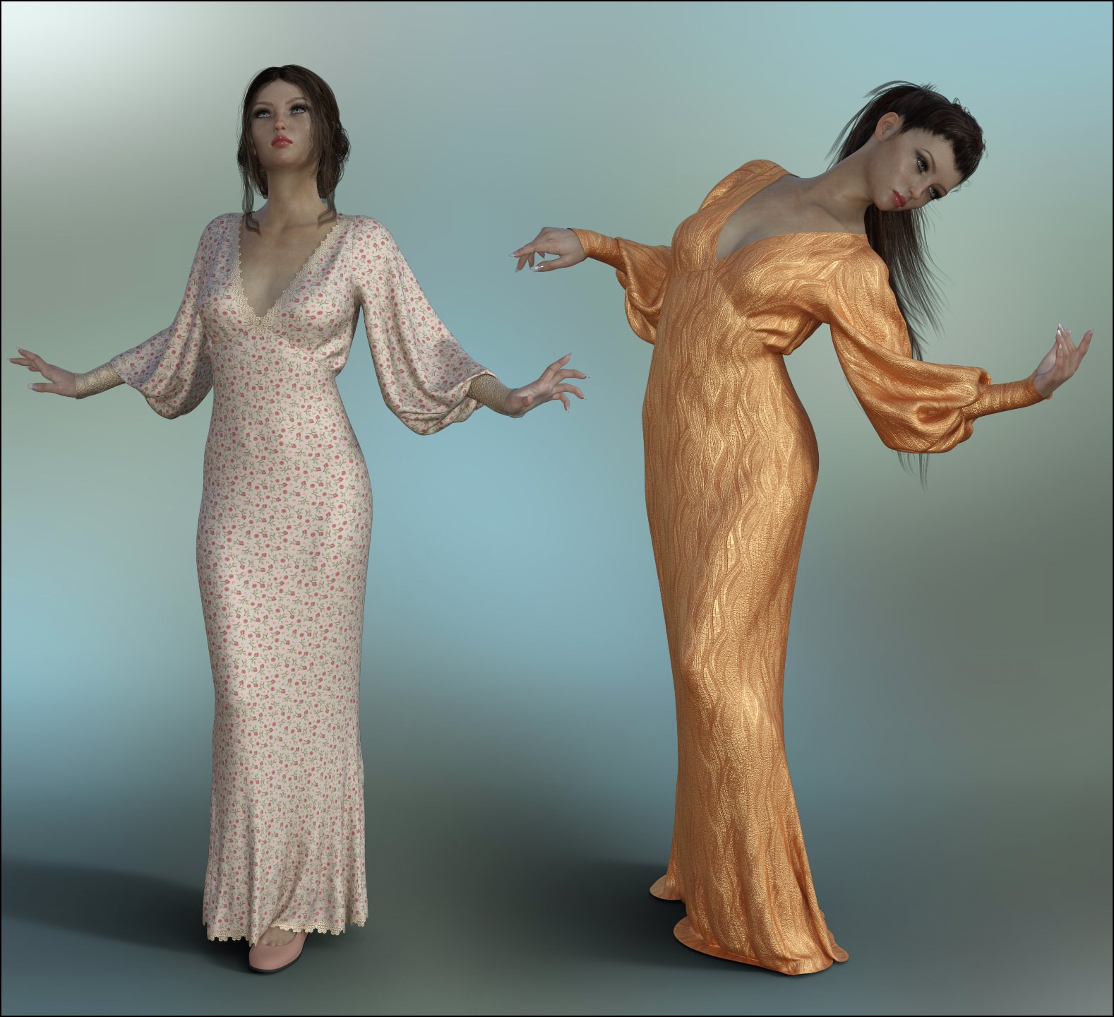 dForce - Abigails Dress for G8F by: Lully, 3D Models by Daz 3D
