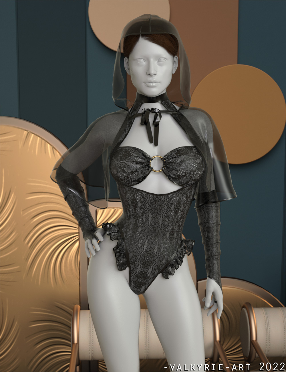 InStyle - dForce Party Lingerie Outfit for Genesis 8 and 8.1 Females by: valkyrie, 3D Models by Daz 3D