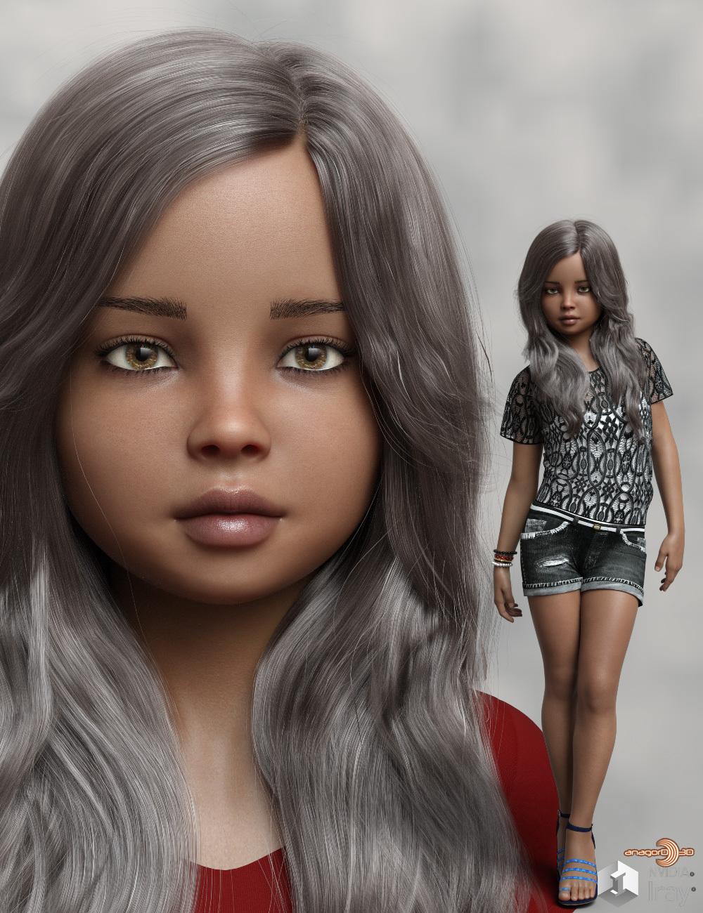 Anagord Kids G8F Vol 8 by: Anagord, 3D Models by Daz 3D