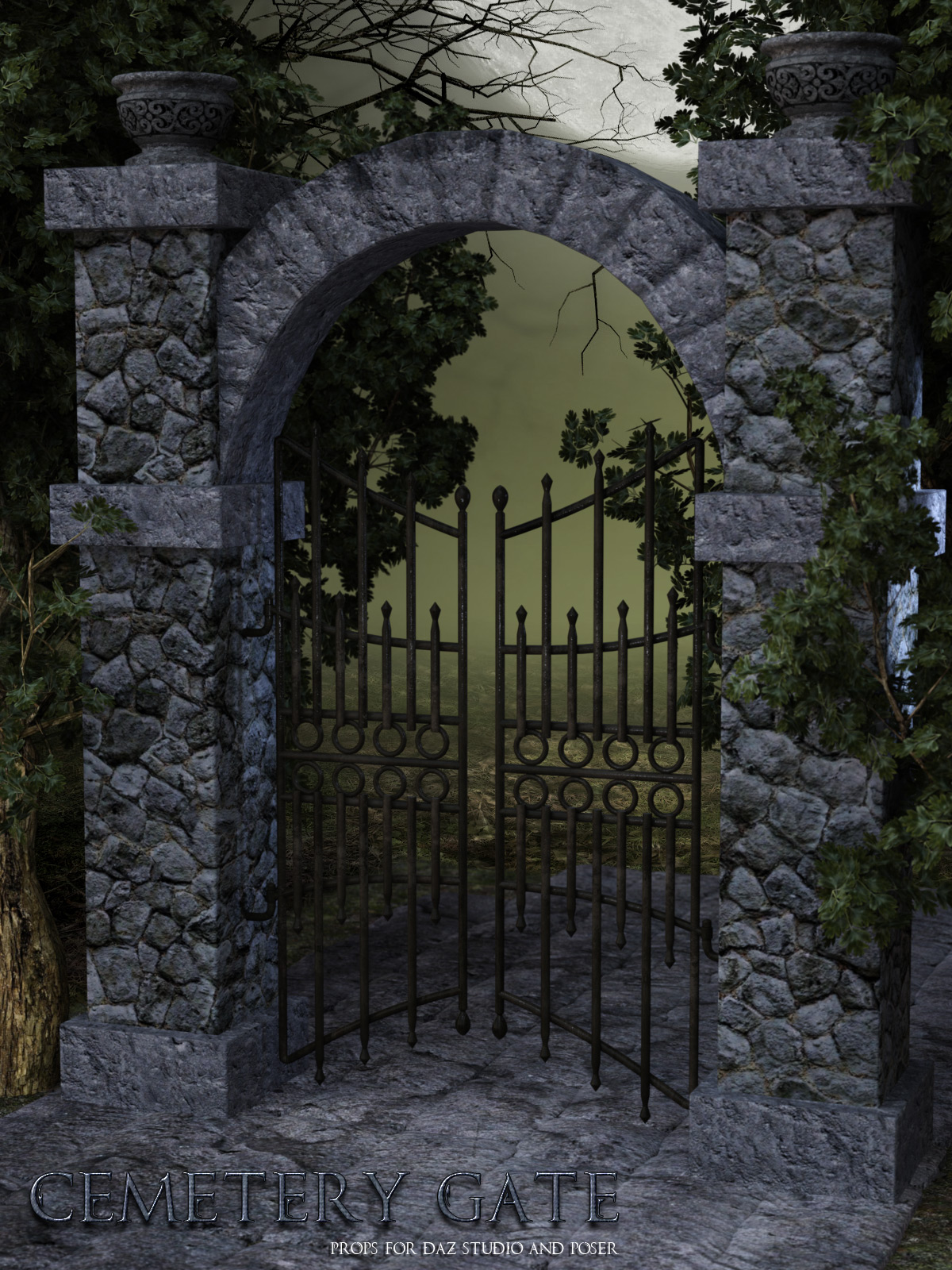 Cemetery Gate by: Lilflame, 3D Models by Daz 3D