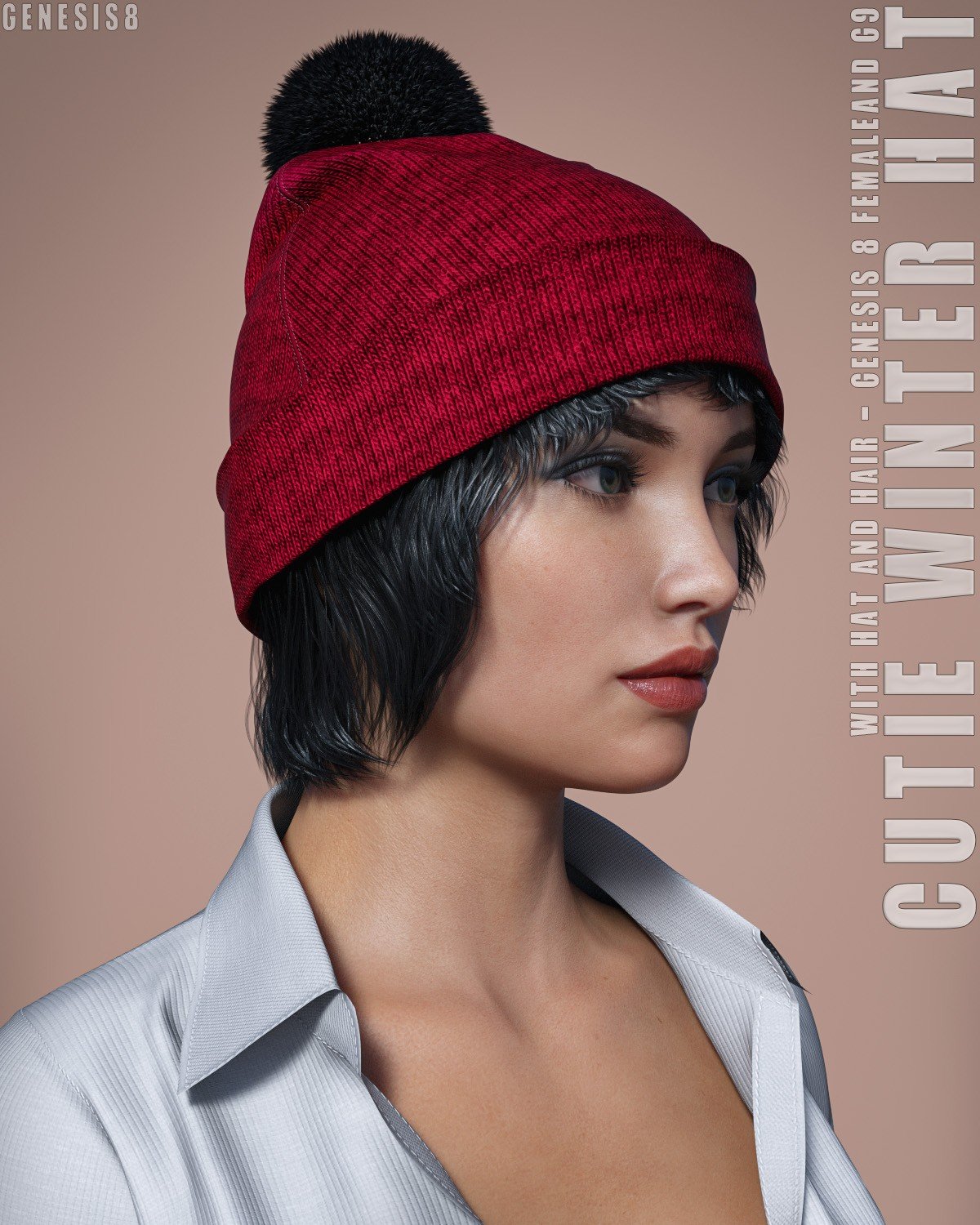 Cutie Winter Hat Genesis 8-8.1F and G9 | Daz 3D