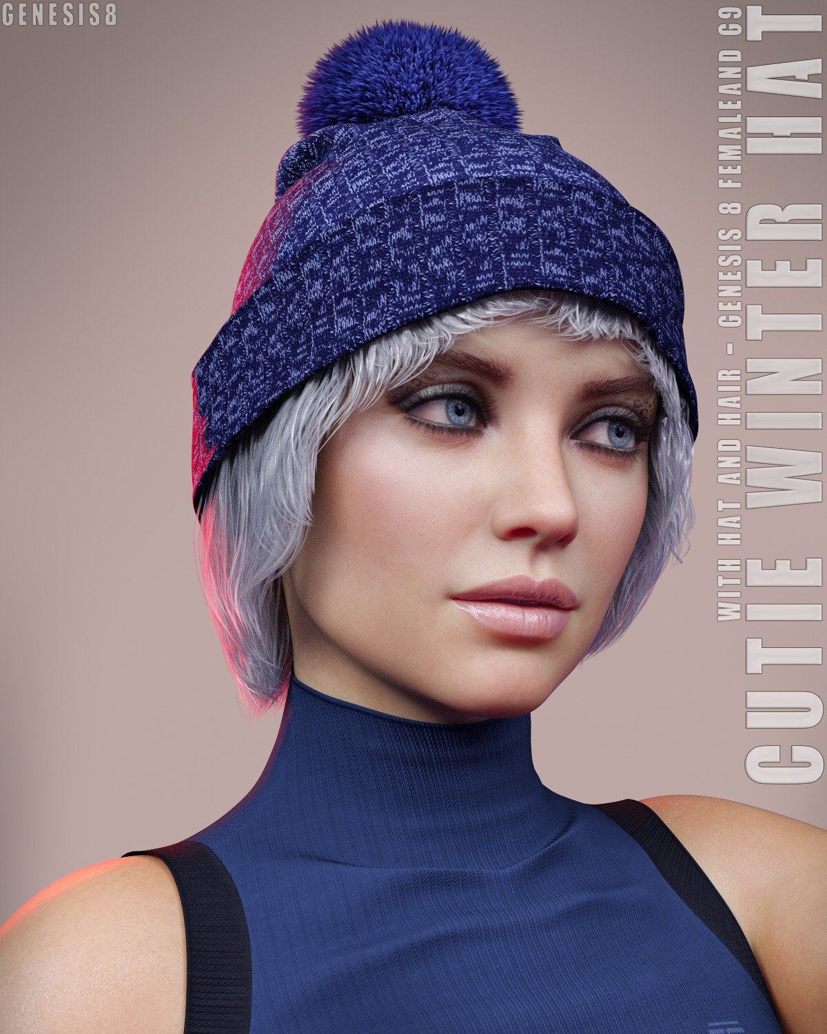 Cutie Winter Hat Genesis 8-8.1F and G9 | Daz 3D