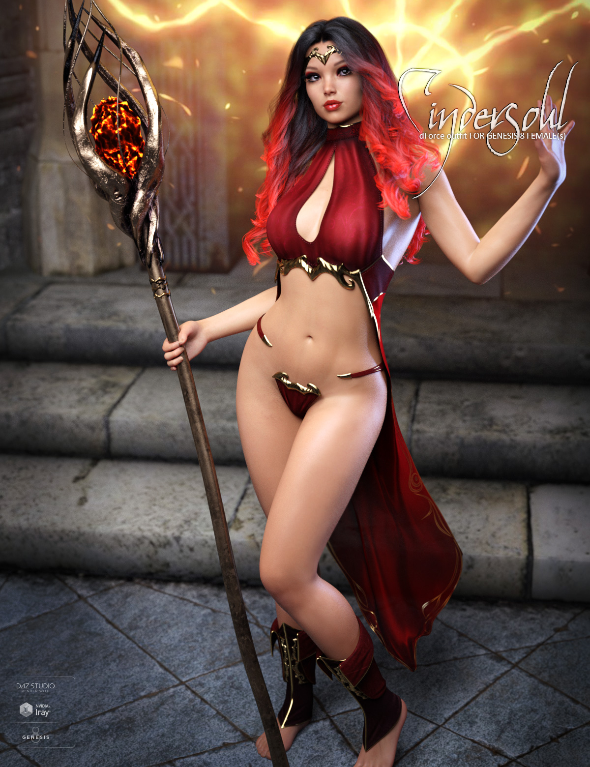 dForce Cindersoul for Genesis 8 Females by: Lilflame, 3D Models by Daz 3D