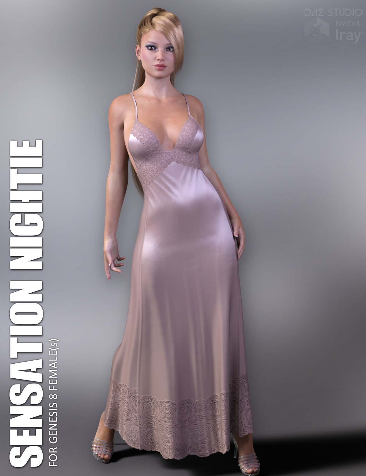dForce Sensation Nightie for Genesis 8 Females by: Lilflame, 3D Models by Daz 3D