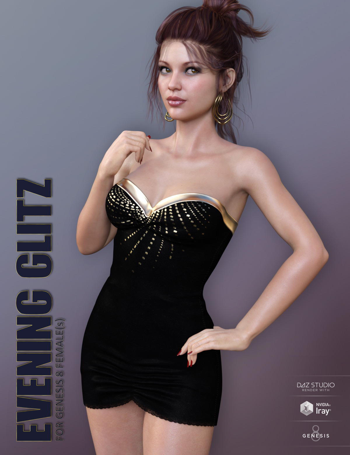 Evening Glitz for Genesis 8 Females by: Lilflame, 3D Models by Daz 3D