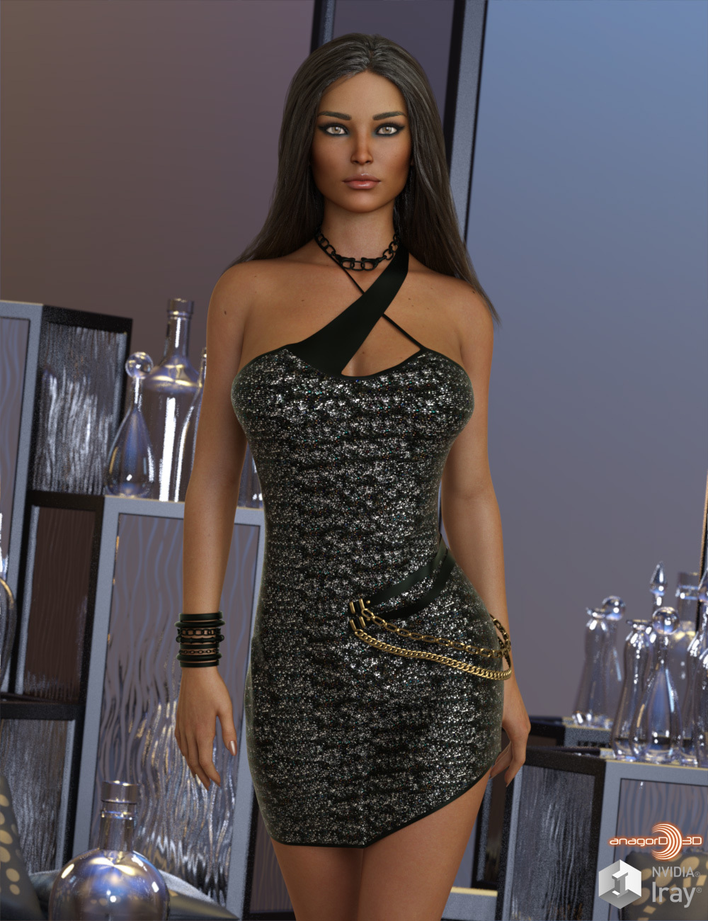 VERSUS - dForce Elsie Dress for Genesis 8.1 Females by: Anagord, 3D Models by Daz 3D