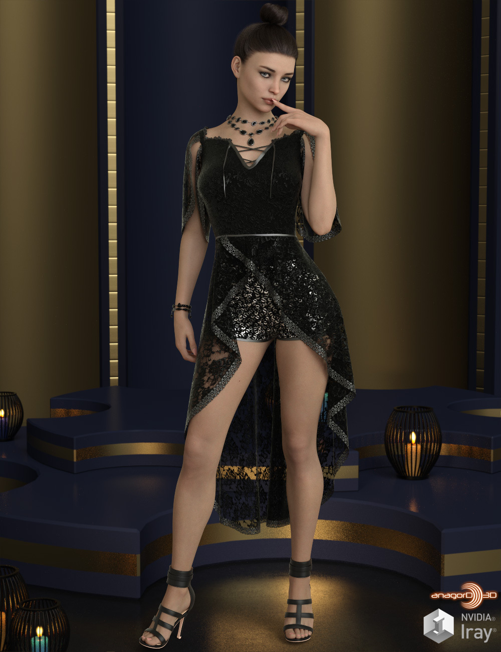 VERSUS - dForce Erin Holiday Dress for Genesis 8 Females by: Anagord, 3D Models by Daz 3D